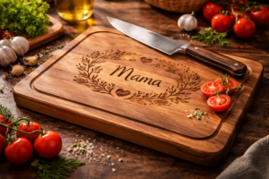 Mehr über den Artikel erfahren Personalisiertes Schneidebrett aus Holz – Das perfekte Geschenk für Familie